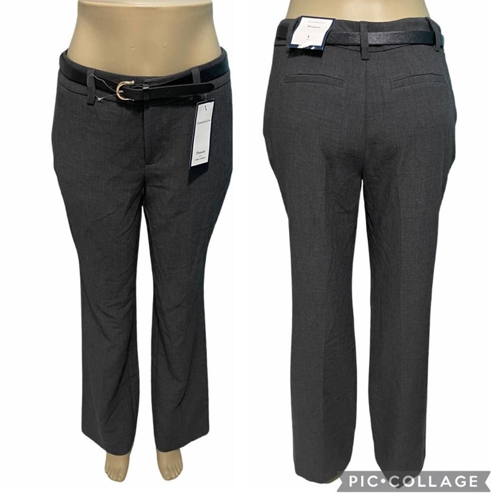 Charter Club Belted Trouser Pants Charcoal‎ Gray 4